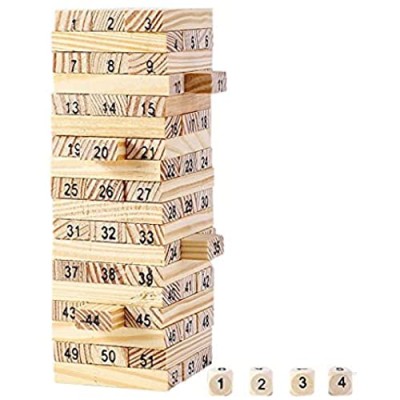 Toy building block Solid Wood Tower Stacking Toys Stacked Children's Interactive Board Game Toys suitable as party games for youth groups classic outdoor lawn game! (B)