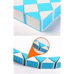 2 Pack Fidget Magic Snake Cube Puzzles Twist Ruler Speed Cubes Brain Teaser Game Toys for Kids Random Color (60 Block)