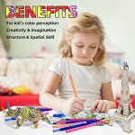 【2021 Larger Edition】 3D Coloring Puzzle 10 Packs Set with 30 Markers Arts and Crafts Gift Toys for 11 Year Old Girls | Teenage Gift for 6 7 8 9 10 11 12 Year Old Girl boy