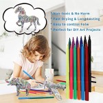 3D Coloring Puzzle Set 4 Pack Puzzles with 12 Pen Markers Arts and Crafts for Girls and Boys Age 6 7 8 9 10 11 12 Year Old. Fun Creative DIY Best Toys Gift for Girls and Boy