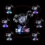 3D Crystal Puzzle - 12 Constellation Crystal Transparent Puzzle DIY Blocks Glow Jigsaw Flash LED Light Puzzle Toy Set Gift (Scorpio 43 Pieces)