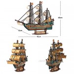 3D Pirate Ship Puzzle Jigsaw Puzzles Nautical Series The San Felipe Vessel Replica Toy Assembly Boat Model Decoration Craft Gift Sailboat Model Kit Puzzle 248 Pieces