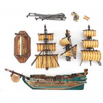 3D Pirate Ship Puzzle Jigsaw Puzzles Nautical Series The San Felipe Vessel Replica Toy Assembly Boat Model Decoration Craft Gift Sailboat Model Kit Puzzle 248 Pieces