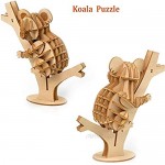 3D Wooden Puzzle for Adults Animal Koala Model Puzzle Wood Crafts Laser Cut Jigsaw Puzzle Toys Model Kits Assemble Puzzle Toy Gifts for Kids Adults Boys Girls Educational Toys (Koala Puzzle)