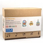 Amrgot 3D Wooden Puzzle Music Box Mechanical Model Kits for Child Adult DIY Craft Kits(Sakura)