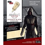 Assassin’s Creed Hidden Blade 3D Wood Puzzle & Model Figure Kit (12 Pcs) - Build & Paint Your Own 3-D Game Movie Toy - Holiday Educational Gift for Kids & Adults No Glue Required 12+ 