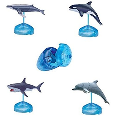 Assorted 4pcs/Set of Ukenn First Generation 3D Sea Animal Puzzles DIY Orca Humpback Whale Great White Shark Dolphin Models Kids Educational Toy 5266