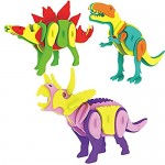 Chris.W 3 Pack 3D Dinosaur Puzzle for Toddler Kids Ages 3 4 5 6 Year Old EVA Foam Educational Toys for Preschool Kindergarten Boys and Girls