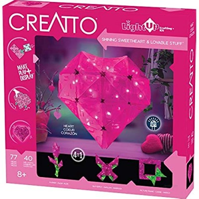 Creatto Shining Sweetheart & Lovable Stuff Light-Up 3D Puzzle Kit | Includes Creatto Puzzle Pieces to Make Your Own Illuminated Craft Creations  DIY Activity Kit  LED Lights  Great for Valentine's Day