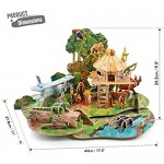 CubicFun National Geographic 3D Kids Puzzles Model Kits Toys with Booklet for Children Teens and Adults Rain Forest kit DS0979h