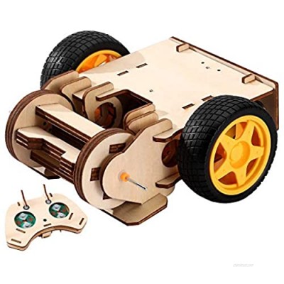 Cutefun Electric Motor Science Kit  Battle Bots Remote Controlled Toy  STEM Building 3D Wooden Puzzle Educational Gift