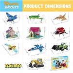 DALIBO 3D Coloring Puzzle Set - Arts and Crafts Set with 10 Cool Models 36 Coloring Pens - Fun & Educational Learning Activity Kit for Boys & Girls - Creative Gift Ideas & Supplies for Kids Age 6+