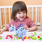 Dinosaur 3D Puzzle Soft EVA Building Blocks STEM Construction Educational Toy for 5+ Year Old Kids Boys Girls (Stegosaurus)