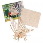 DIY 3D Wooden Puzzle Jigsaw Puzzle The Best Gift for Adults and Children STEM Toys 3 Piece Puzzle Set (Butterfly Peacock Flying Dragon)