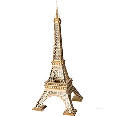 Eiffel Tower Wooden 3D Puzzles Model Creative Puzzle World Great Architecture DIY Toys 121-Piece Wood Craft Kit Best Educational Gift for Kids