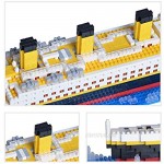 Geniteen Titanic Ship Model Building Block Set 1860 pcs Micro Mini Blocks Educational Toy Gift for Adults and Children