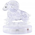 GracesDawn Crystal Twelve Constellations Deluxe 3D Puzzle Colorful Crystal Decoration (Aries)