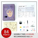 Hands Craft 3D Wooden Puzzle Music Box | DIY Model Kit | Craft Kit Brain Teaser | Kids (14+) and Adults | Gear Driven Starry Night 84 pcs.