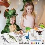 IPHUNGO Dinosaur Arts and Crafts for Kids Age 3 4 5 6 7 8 9 10 12 Dinosaur Painting Toy Set for Boys Girls with Play Mat Paint Your Own Dino Toys