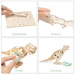 JOY MAGS 3D Animals Puzzles - Pack of 2 Dinosaur Clockwork Model Kits Mechanical Wood Puzzles for Kids Adults Educational Toys