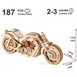 LIANGJIA Wood Art Models 3D Puzzle for Adults and Teens-Motorbike Toy Mechanical Model Self Propelled Movable Gears 3D Puzzle Toy Birthday Gift for Boyfriend Husband