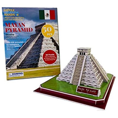 Little Learning Hands 3D Puzzles for Adults and Kids | Mayan Pyramid 3D Puzzle | Mexico Architecture Model Kit | Birthday Gifts for Kids  Teens and Adults