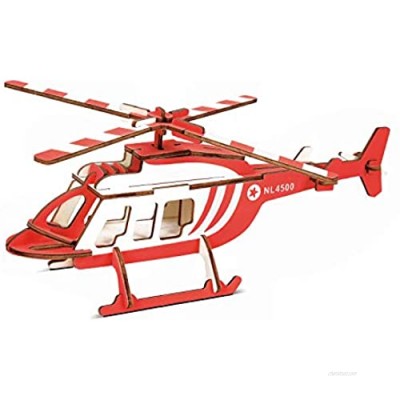 Maydear 3D Wooden Puzzles for Kids  Teens and Adults-DIY Model Craft Kit- Transport Helicopter