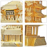 Piececool 3D Metal Model Kits-Yellow Crane Tower-Famous Architecture Model Kits-DIY 3D Metal Puzzle for Adult-Great Gift Ideas-84 Pcs