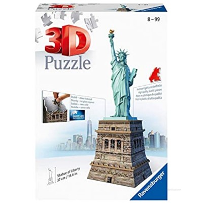 Ravensburger Statue of Liberty 108 Piece 3D Jigsaw Puzzle for Kids and Adults - Easy Click Technology Means Pieces Fit Together Perfectly   Blue