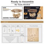 ROKR 3D Wooden Puzzle Self-Assembly Model Kits Gift for Teens and Adults Air Vehicle Model