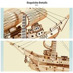 RoWood 3D Wooden Puzzle for Adults Vintage Wooden Watercraft Model Kit to Build Best Gift Ideas - Sailling Ship