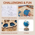 RoWood 3D Wooden Puzzles for Adults DIY Brain Teaser Model Kits Desk Display Toy Gift on Children's Day/Father's Day- The Globe