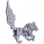 RuiyiF DIY 3D Puzzles Assembly Metal Model Kits for Adult Detachable 3D Jigsaw Puzzles Ornament for Desk (Wolf)