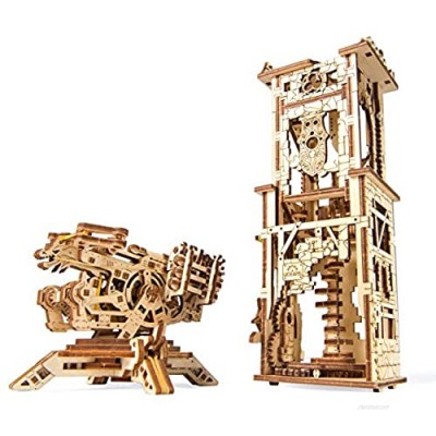 UGEARS Archballista-Tower Mechanical 3D Model  Wooden Brainteaser for Adults and Teens  Birthday Gift