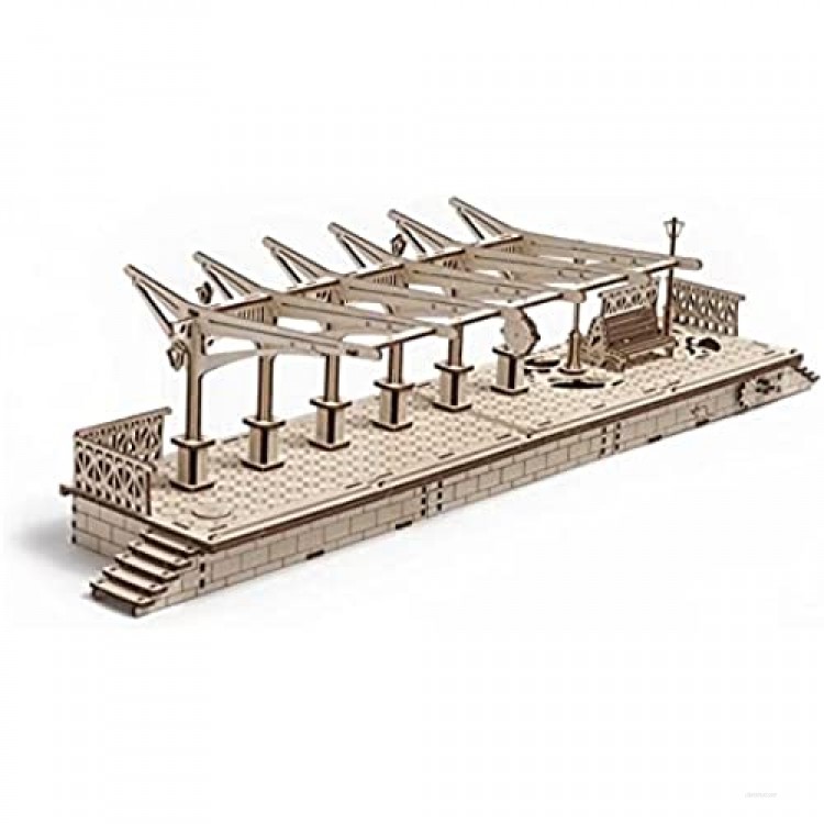 UGears Plywood Railway Platform Collectible Mechanical Model