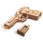 Wood Trick Wooden Toy Guns Set with Targets Shooting Range Pistol Toy Guns for Kids Set - 3D Wooden Puzzle for Adults and Teens