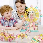 Wooden 3D Puzzles Set for Adults- Carriage and Ferris Wheel Puzzles for Girls 14+ Years Old - Great Birthday Gifts & Holiday DIY Gifts Girlfriend