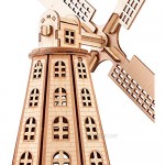 Wooden Dutch Windmill 3D Puzzles Model Kits Assembled Educational 3D Puzzle Challenge Gift for Adults 3D Wooden Assembly Puzzle Wood Craft Kit House Model Kit Gifts for Him