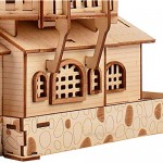 Wooden Dutch Windmill 3D Puzzles Model Kits Assembled Educational 3D Puzzle Challenge Gift for Adults 3D Wooden Assembly Puzzle Wood Craft Kit House Model Kit Gifts for Him