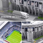 ZJKP SLIAN 3D Puzzle Toy Gifts for Adults& Teens& Kids -Football Field Model Kits-Santiago Bernabeu Football Stadium Model