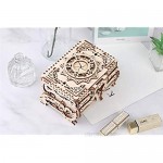 3D Wooden Treasure Puzzle Box with Music 3D Puzzle Antique Wooden Box Wooden Model Kits for Adults and Teens Laser-Cut Mechanical Model Construction Kit
