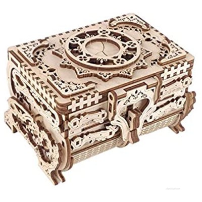 3D Wooden Treasure Puzzle Box with Music  3D Puzzle Antique Wooden Box Wooden Model Kits for Adults and Teens  Laser-Cut Mechanical Model Construction Kit