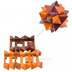 AHYUAN Handmade Pyramid Puzzle Wooden Star Brain Teasers IQ Toy Intelligence 3D Game Puzzle for Adults/Kids
