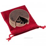 Cake Hanayama Puzzle Level 4 Difficulty with RED Velveteen Drawstring Pouch Bundled Items