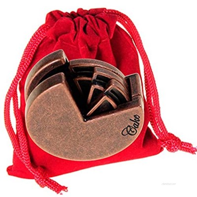 Cake Hanayama Puzzle  Level 4 Difficulty  with RED Velveteen Drawstring Pouch  Bundled Items
