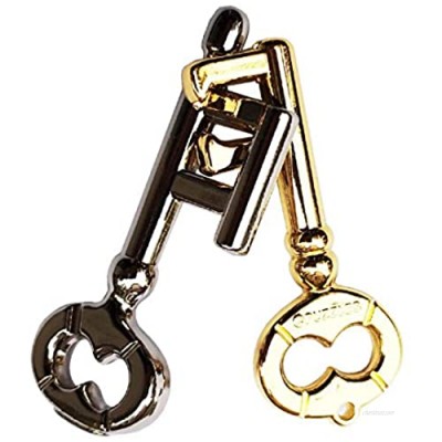 Gold Silver Key Metal Brain Teaser Puzzle Metal Puzzle Brainteaser Exploration and Thinking Toy Intellectual Teaching