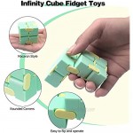 Infinity Cube Fidget Cube Toy Stress Relief for Adults and Kids - 4 Pieces Magic Puzzle Flip Cube for ADD ADHD Anxiety Relief and Killing Time (Blue)