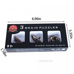 SHUYUE Brain Teaser Puzzle Set of 3 Lock andUnlocking Brain Puzzles Kids Lock Puzzle Cast Metal Disentanglement Puzzles