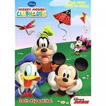 Christmas Theme Cuff Mickey Mouse Gift Set -Stocking Play Pack Pencil Erasers Markers and Big Fun Book to Color