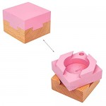 Ahyuan 3D Wooden Brain Teaser Pink Magic Drawers Jewelery Gift Box Logic Puzzle Cube Toy for Children and Adults